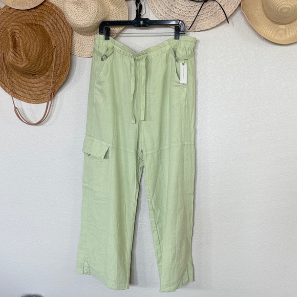 Anthropologie Pants - Anthropologie Pilcro Linen Beach Cargo Pants, Mint Green, Size Large, NWT